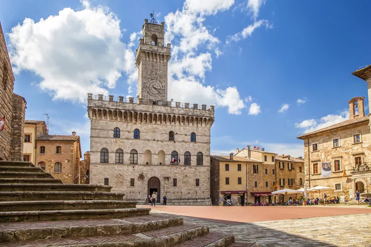 View of the Palazzo Comunale in Piazza Grande, Montepulciano - Tuscany