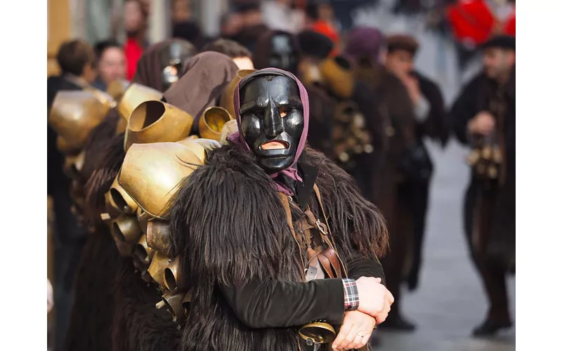 A Mamuthone at Mamoiada Carnival in Sardinia