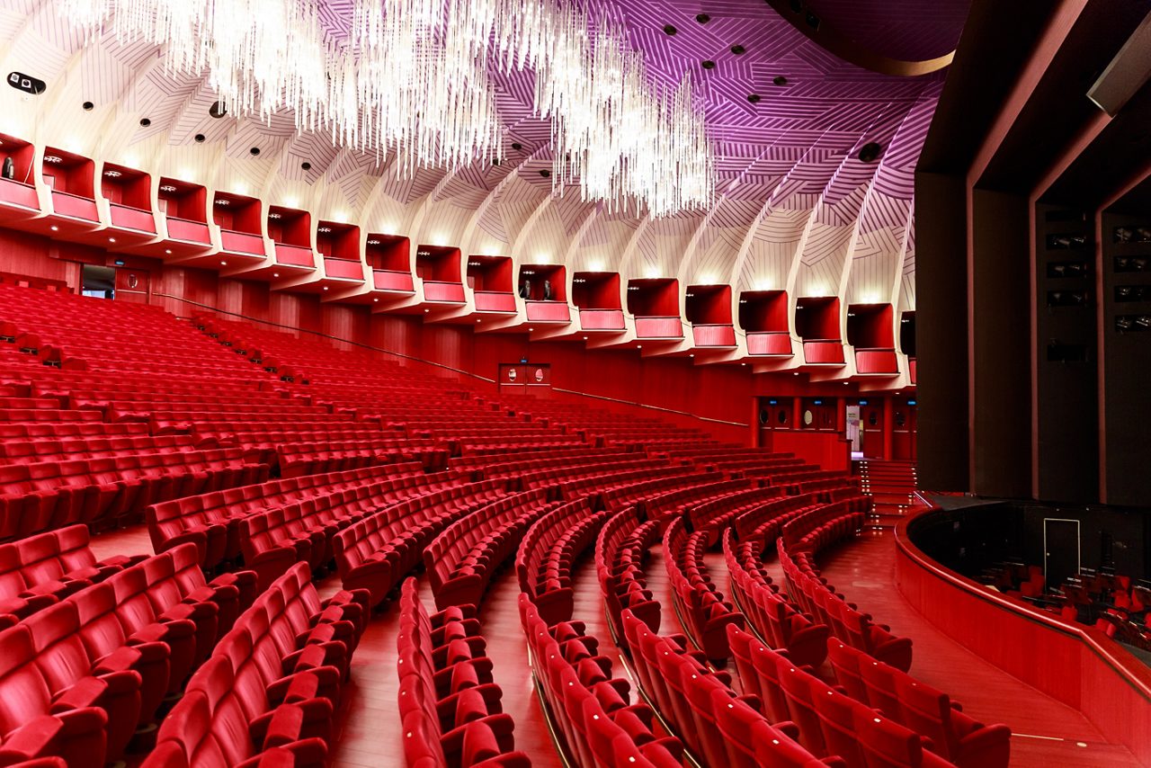 TURIN (Italy) - MAY 11: The Teatro Regio on May 11, 2014 in Turin. The Teatro Regio (Royal Theatre) was redesigned by famous italian architect Carlo Mollino in 1967 after being destroyed by a fire