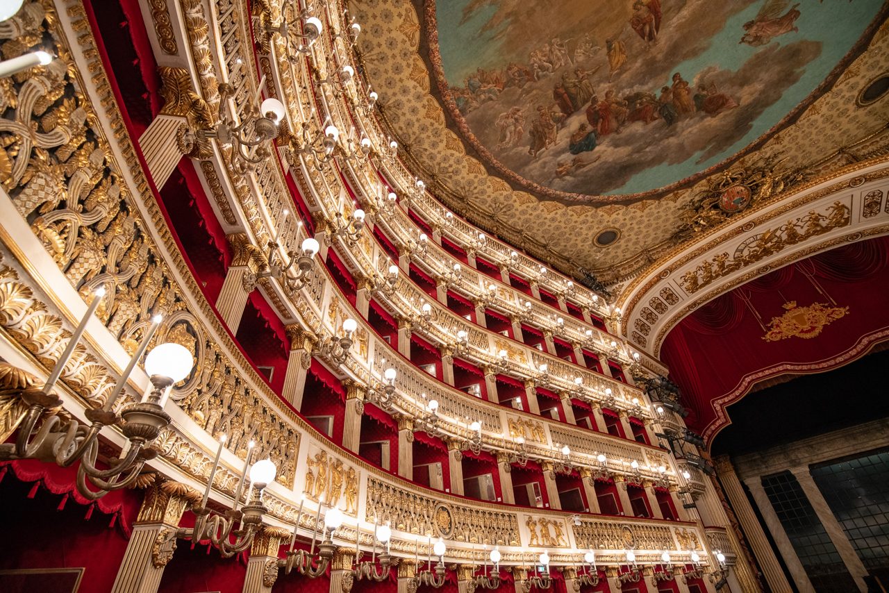 Naples, Italy, 07 July 2019 San Carlo theater in Naples, Italy