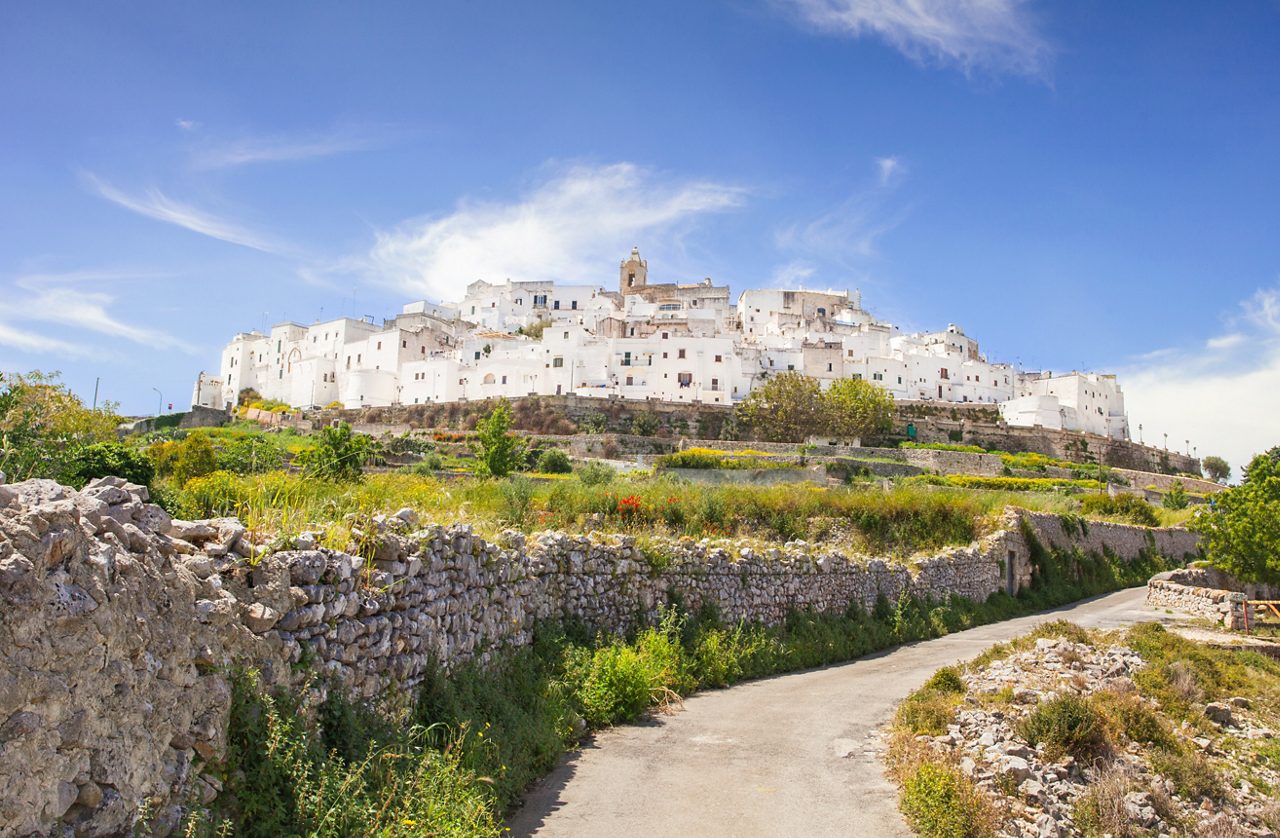 Panorama of the Ostuni Old Town, Puglia, Italy