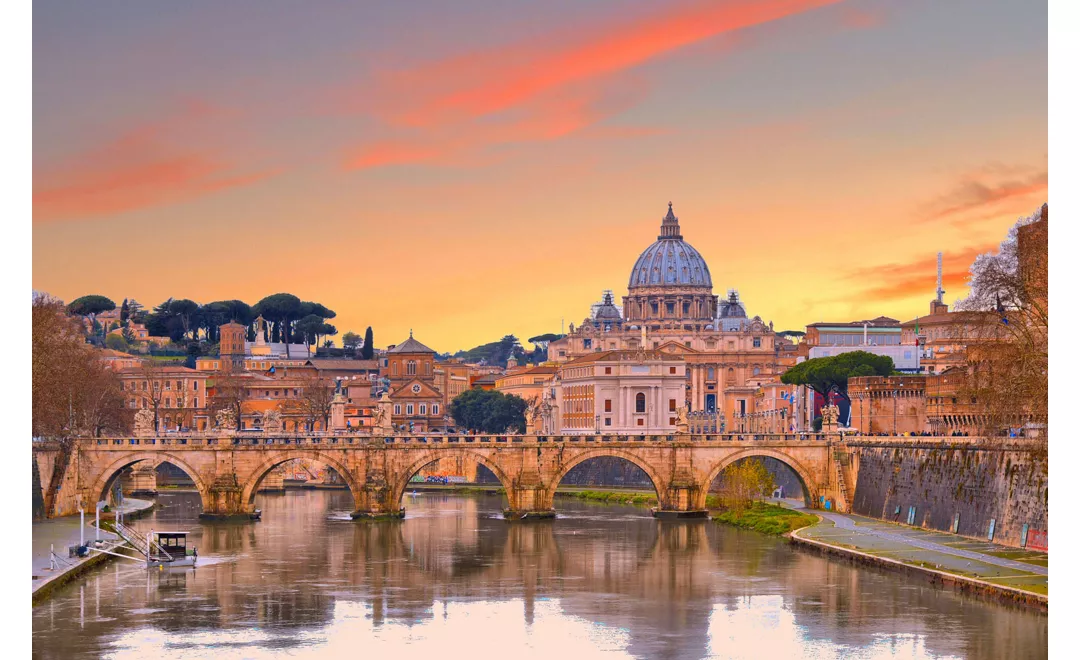 St. Peter's Basilica and Tiber River, Rome