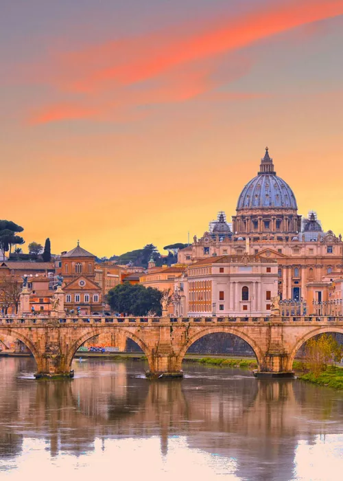 St. Peter's Basilica and Tiber River, Rome
