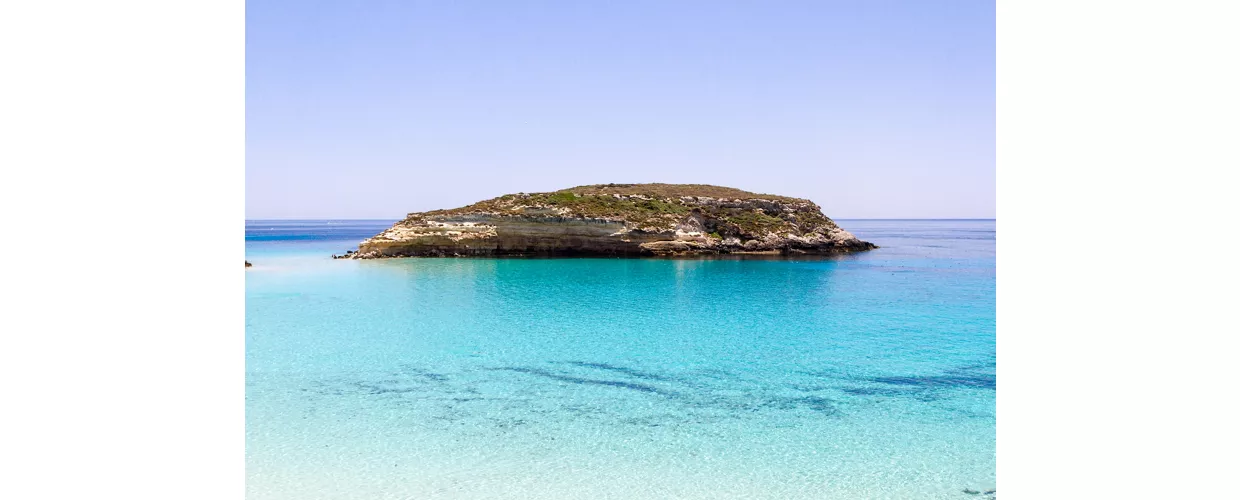View of the Isola dei Conigli ( Rabbit Island), Lampedusa - Sicily
