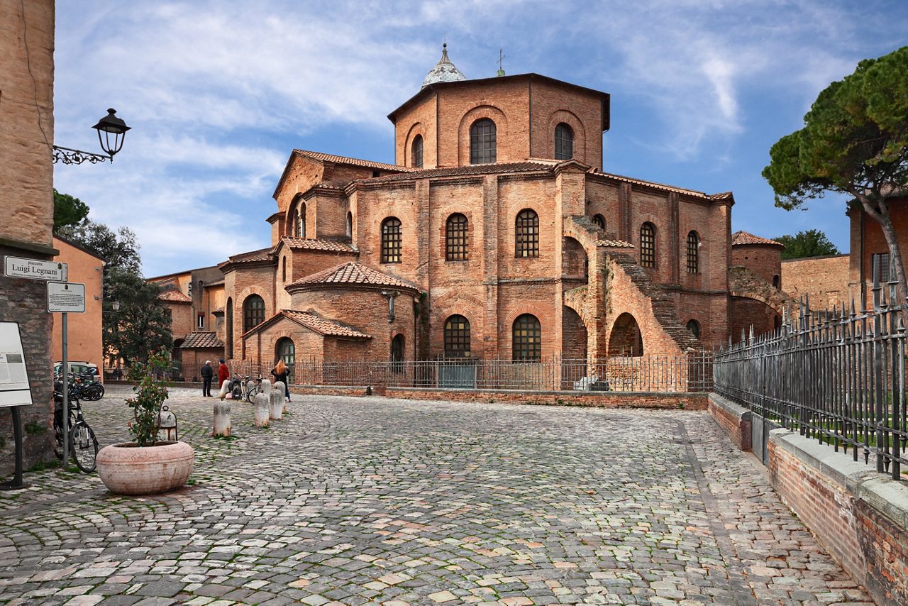 Ravenna, Emilia Romagna, Italy: the ancient Basilica of San Vitale, medieval catholic church built in 547