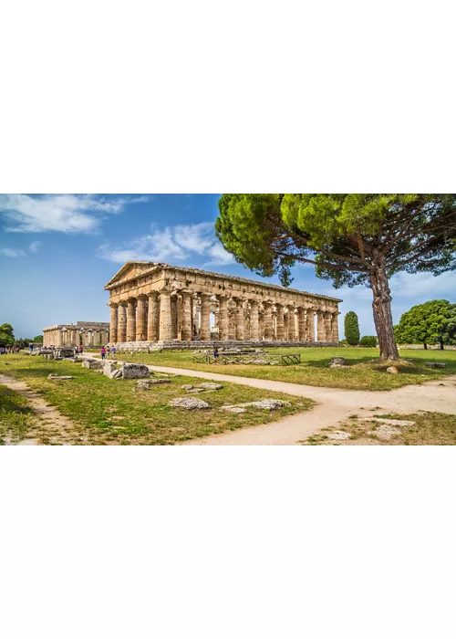 Campania: exciting panoramic flights over the Paestum archaeological park or Mount Vesuvius