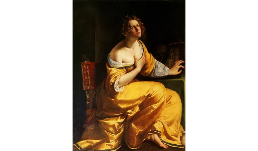 Artemisia Gentileschi / Артемизия Джентилески (1593-1653) - Conversione della Maddalena (Maria Maddalena penitente) / Преображение Марии Магдалины (Кающаяся Мария Магдалина) (1615-1616)
