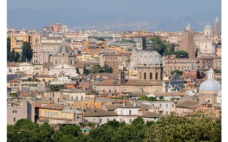 Vista panoramica di Roma dalla Terrazza del Gianicolo