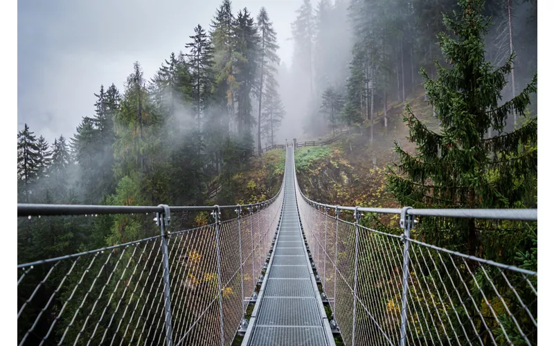 Val di Rabbi: the Tibetan Bridge and the Terme di Rabbi hot springs