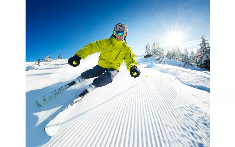 Snowboard, fond et télémarque