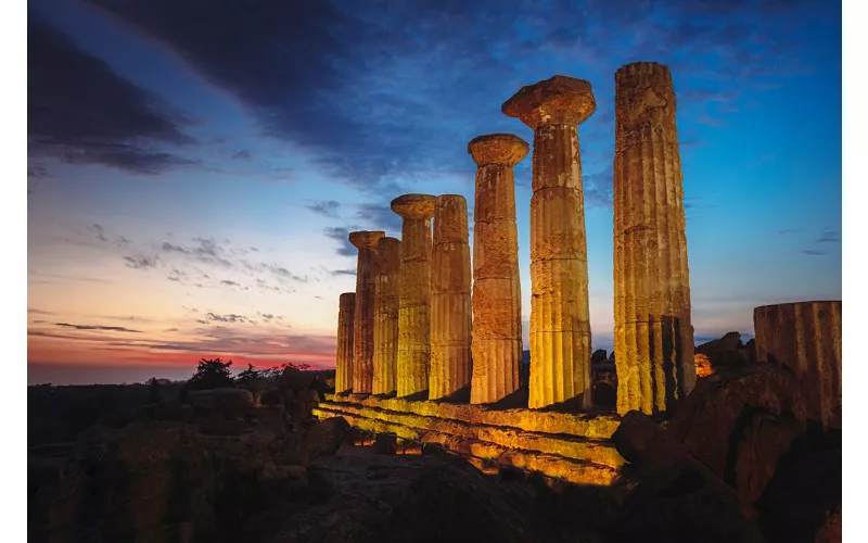 Temple of Olympian Zeus, remains of one atlas in the Olympieion field - Valley of the Temples, Agrigento - Sicily