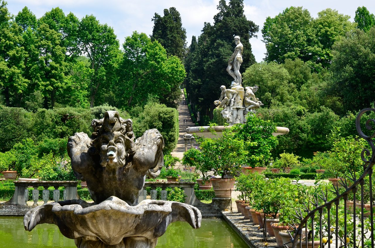 water fountain in the garden of Boboli Florence, Tuscany Italy