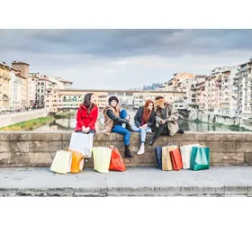 The streets for shopping in Florence