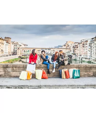 The streets for shopping in Florence