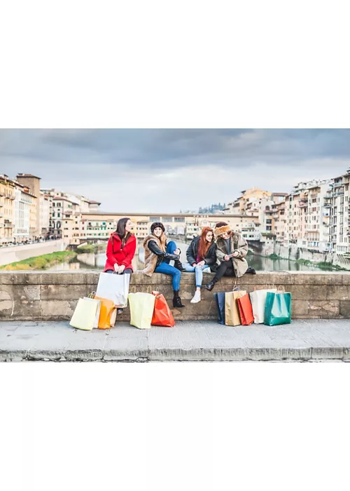 The streets for shopping in Florence