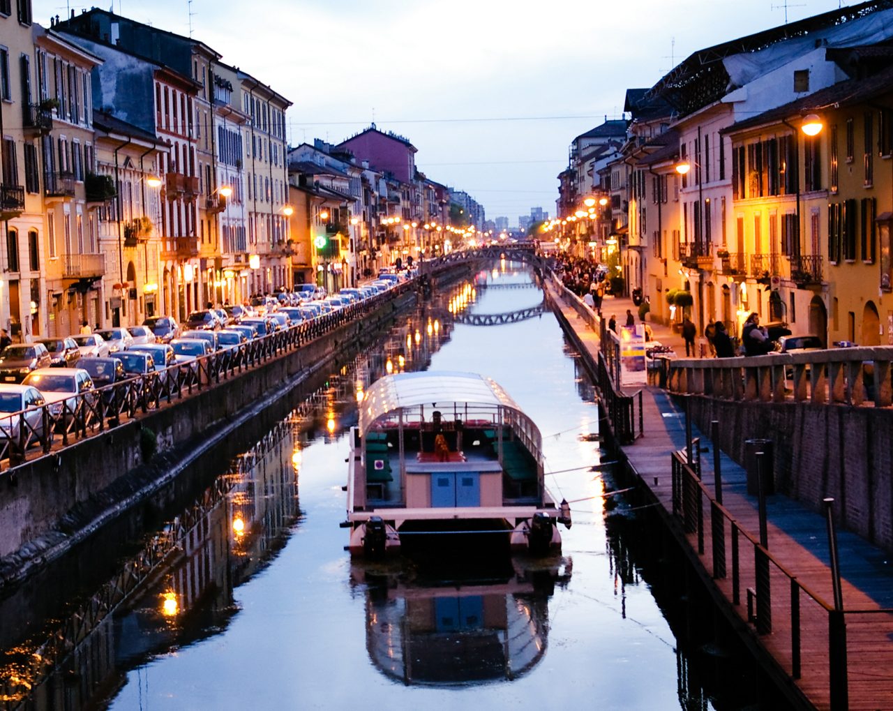 View of the Milan canal. Milan, Italy