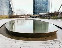 Reflection of the Towers in the fountain opposite