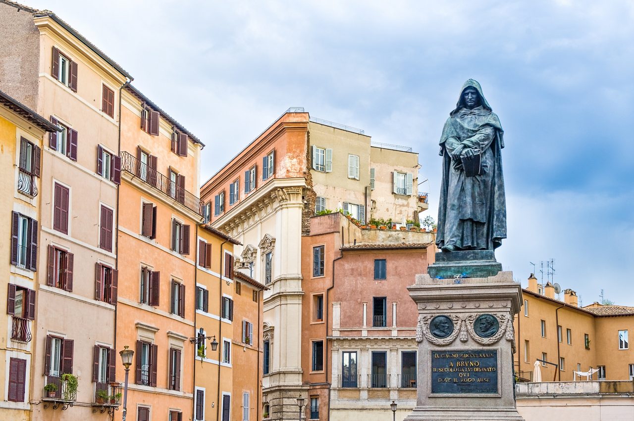 Rome,the Giordano Bruno monument in Campo dei Fiori square