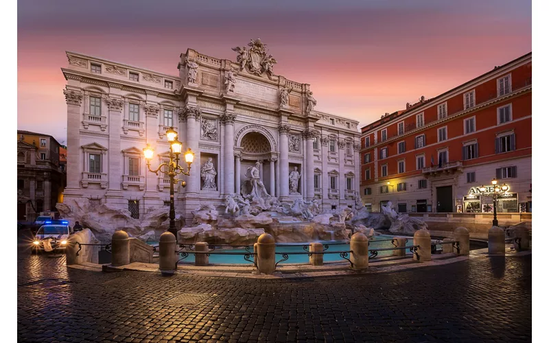 Trevi Fountain at sunset