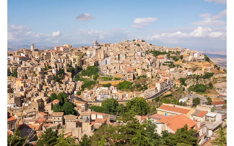 Panoramic aerial view of Enna