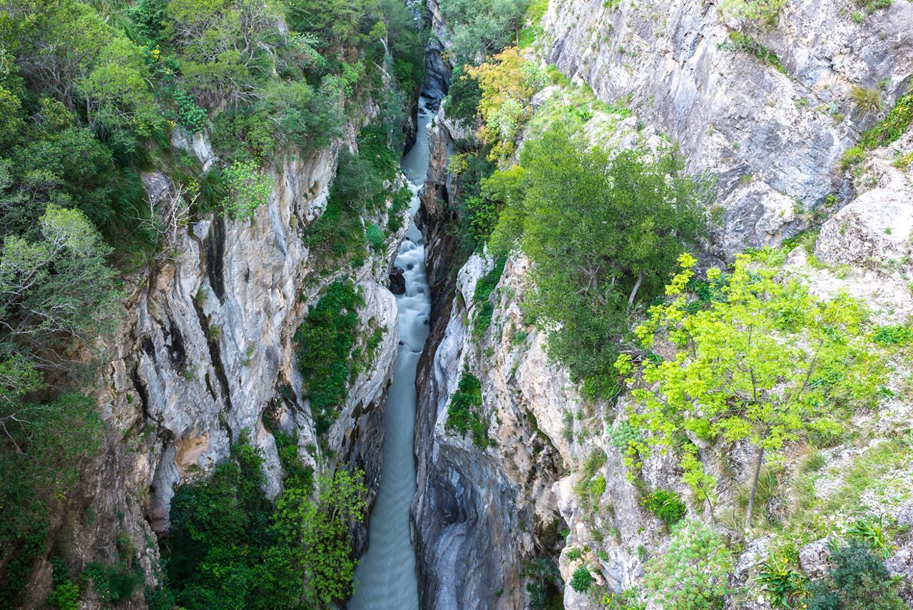 Raganello Gorges from Devil bridge in Civita, Calabria (Italy)