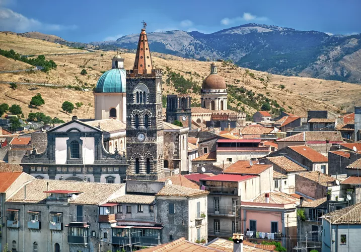 View of Randazzo with the church of San Martino on the foreground