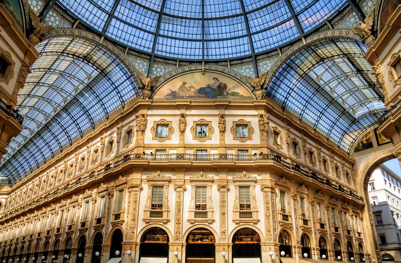 Galleria Vittorio Emanuele II is Italy's oldest active shopping mall and a major landmark of Milan, Italy.