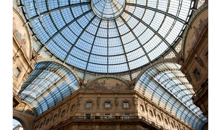 A portion of the dome and ceiling of Galleria Vittorio Emanuele II