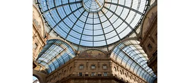 A portion of the dome and ceiling of Galleria Vittorio Emanuele II