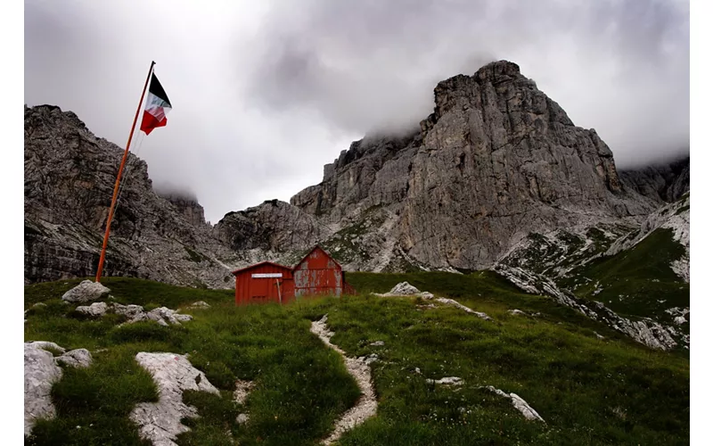 Bivacco Feltre, under the Cimonega Range, in the heart of the Park