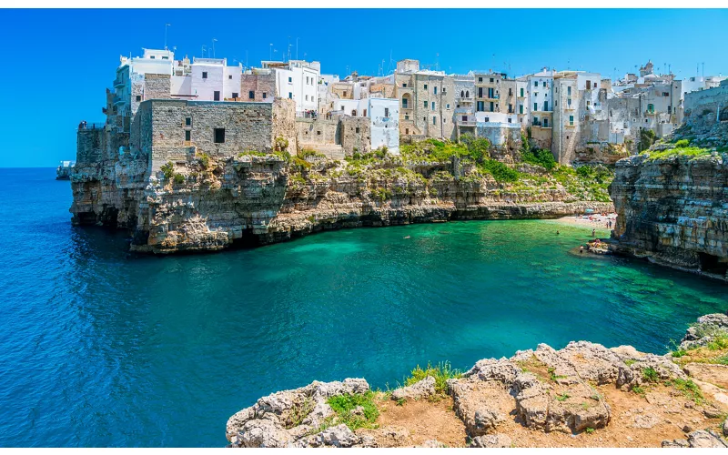 Foto panoramica di Polignano a Mare.