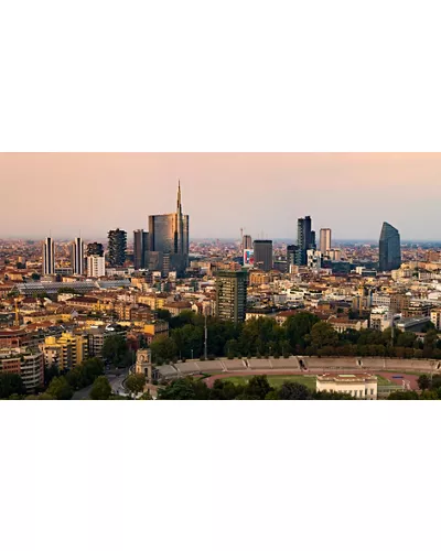 Panoramica dallalto dei quartieri Isola e Porta Nuova