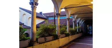Il cortile della Pinacoteca Ambrosiana al tramonto