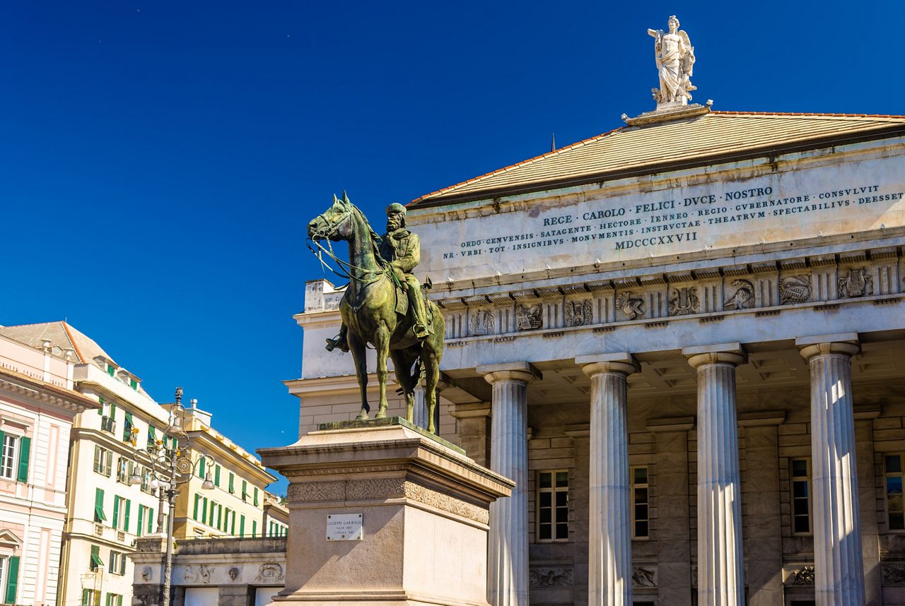 Statue of Garibaldi in Genoa - Italy