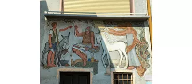 Galeria ao ar livre do fresco de Arcumeggia