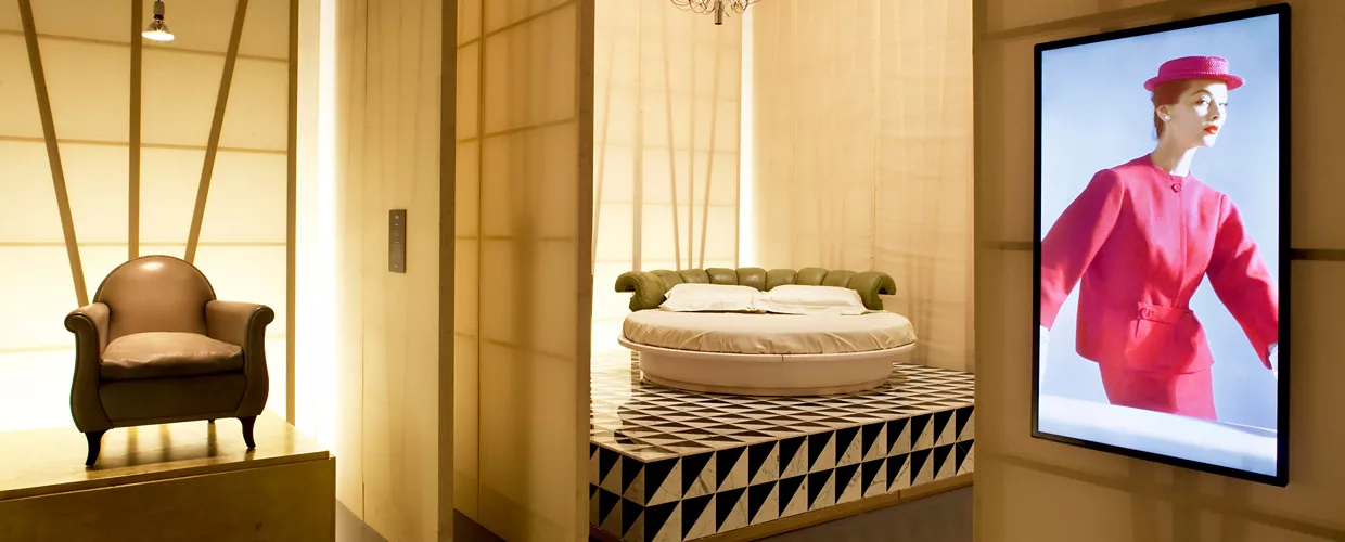 Esposizione prodotti 1950-1960 del Poltrona Frau Museum. 