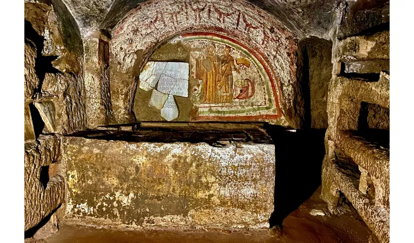 Catacombe romane: Tour guidato espresso per piccoli gruppi con trasferimento