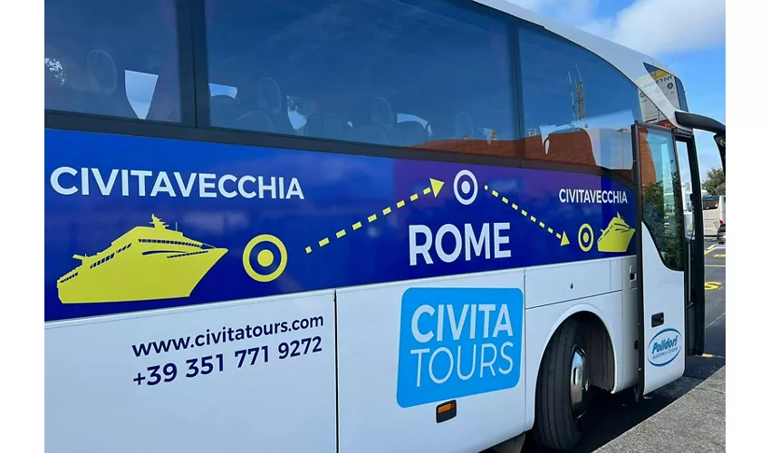 Civitavecchia: Trasferimento in autobus dal porto all'aeroporto di Fiumicino