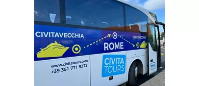 Civitavecchia: Trasferimento in autobus dal porto all'aeroporto di Fiumicino