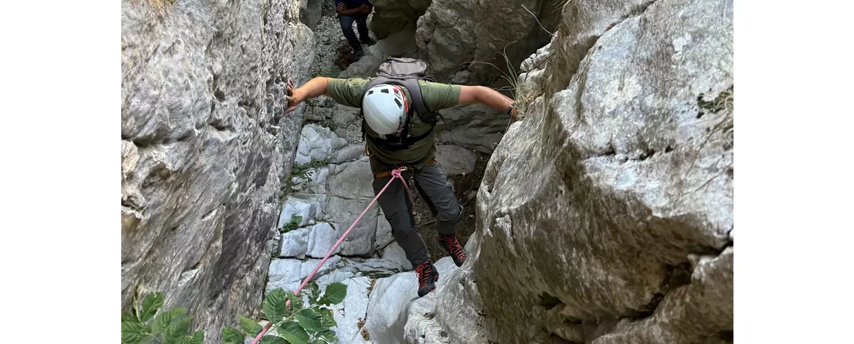 Discesa alpinistica della Forra Fossile di Valgrande 