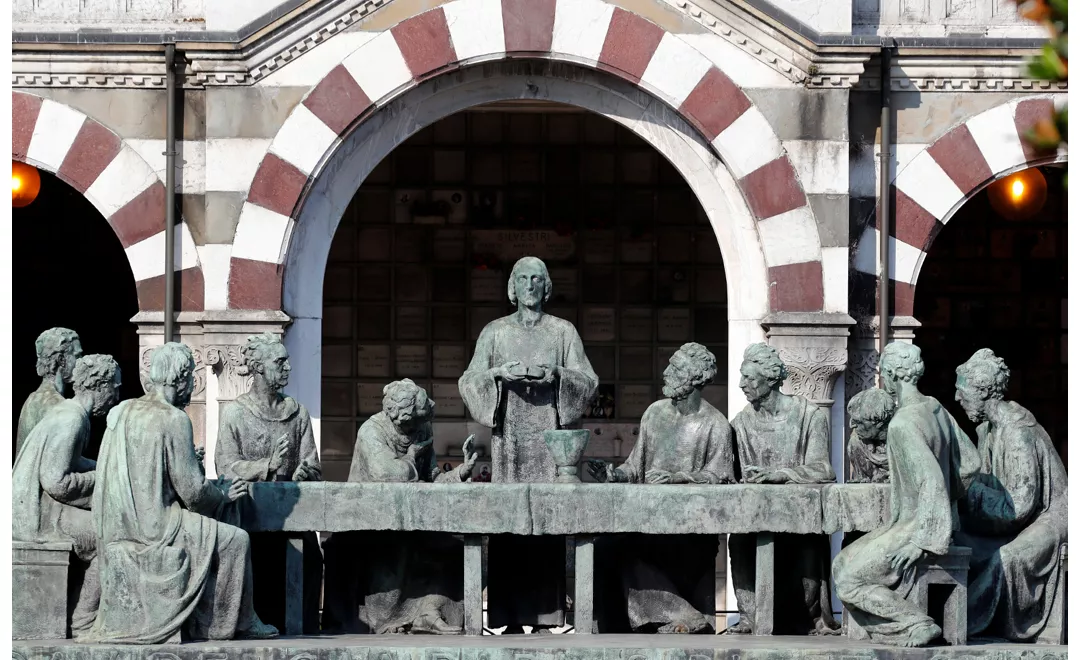 Rappresentazione dell’Ultima cena al Cimitero Monumentale di Milano