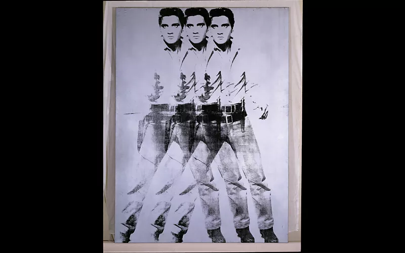 Andy Warhol (Pittsburgh, Pennsylvania 1928 - New York 1987), Triple Elvis, 1963; acrilico, inchiostro serigrafato su tela, 208 x 152 cm; Collezione Luigi e Peppino Agrati – Intesa Sanpaolo