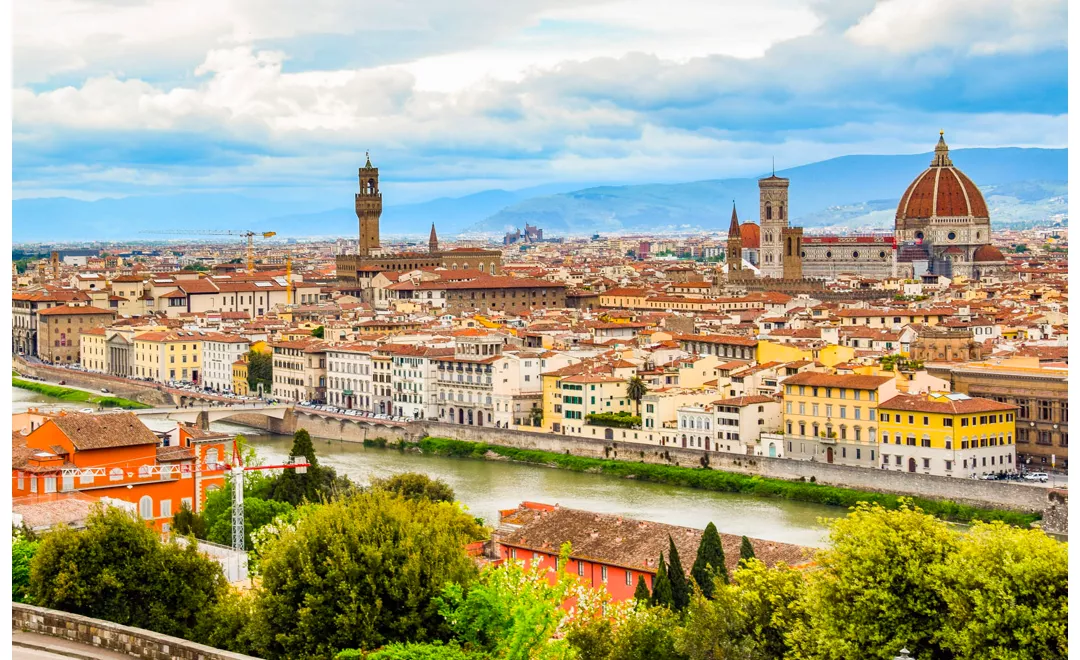 Veduta di Firenze con il Palazzo Vecchio e il Duomo di S. Maria del Fiore