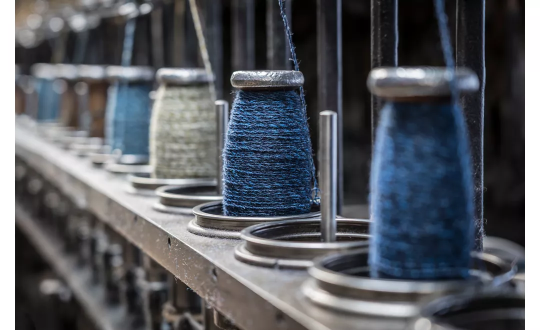 detail of a historic industrial loom machine