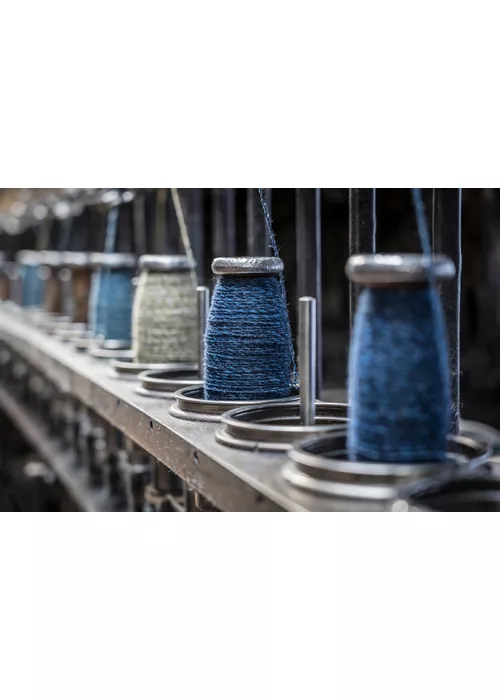 detail of a historic industrial loom machine
