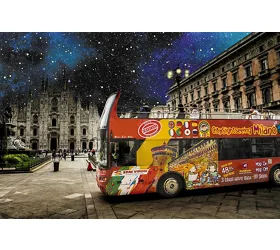 Milano: Tour notturno in autobus scoperto + guida audio