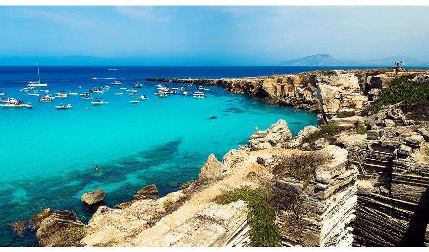 Favignana y Levanzo: Excursión en barco desde Trapani + Comida