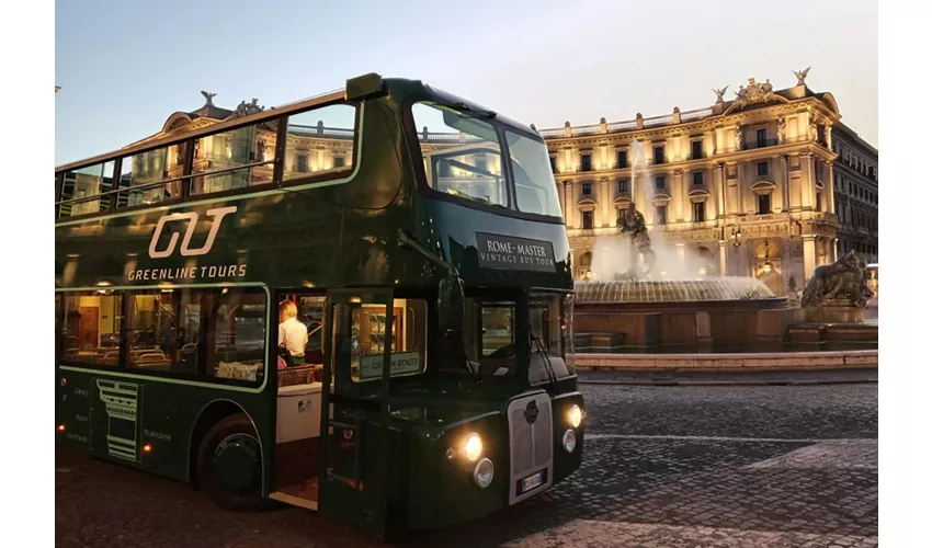 Green Line Tours Roma: Bus Hop On Hop Off di notte + Fermata di degustazione