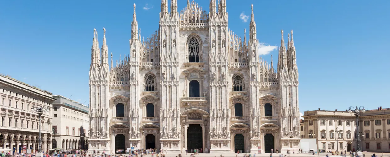 Duomo of Milan,Italy.Cathedral.Travel landmark.Piazza del Duomo.