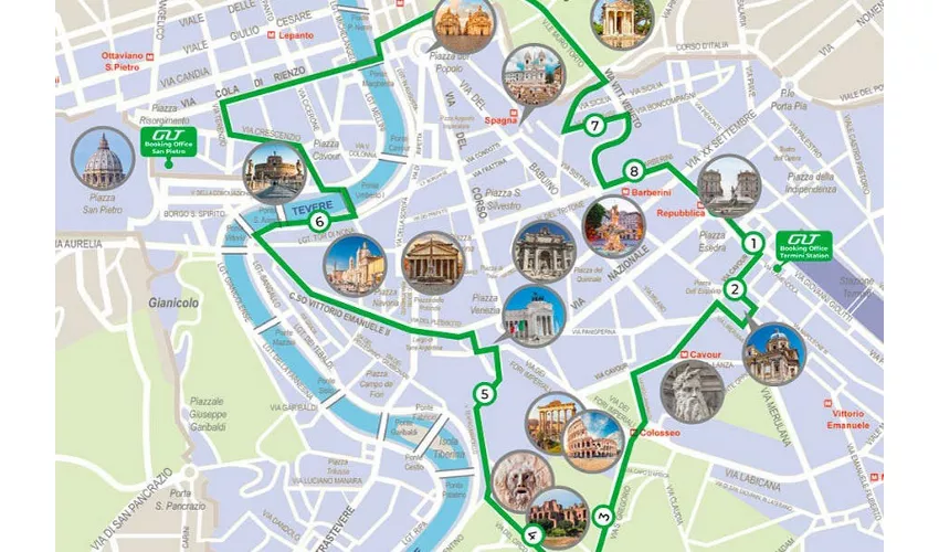 Rome: Civitavecchia Transfer + Hop-on Hop-off Bus Tour Combi